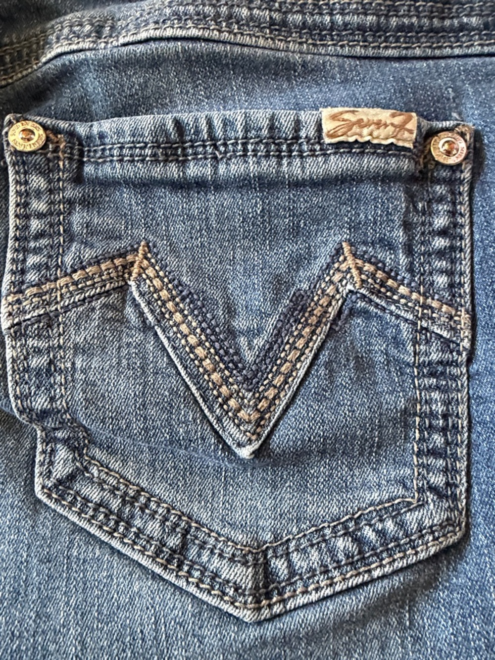 Seven7 Blue Distressed Denim Shorts - Picture 5 of 6